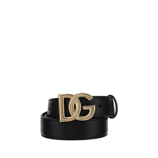 Dolce & Gabbana Black Calf Leather Bos Taurus Regular Belt - YSONA