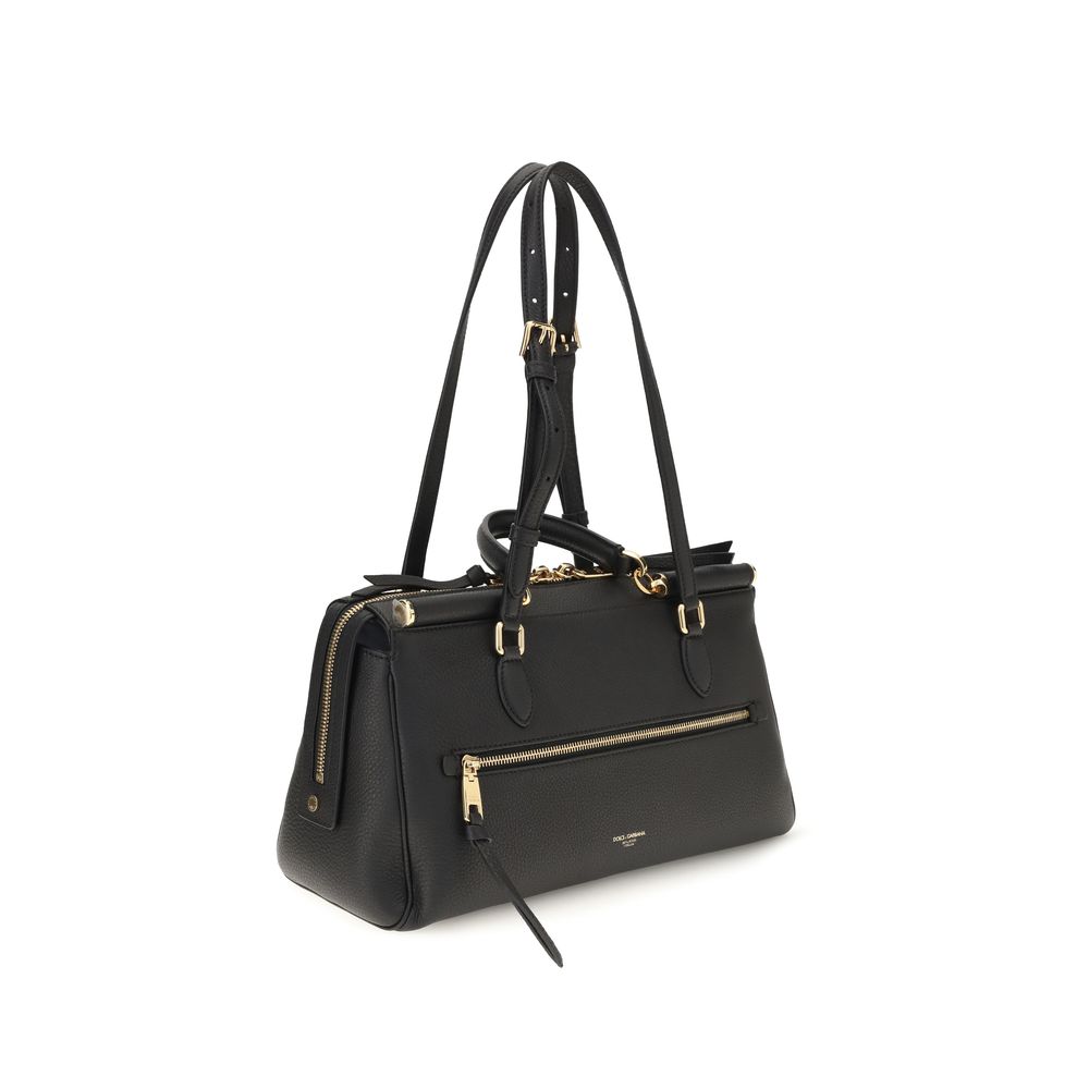Dolce & Gabbana Black Calf Leather Bos Taurus Shoulder Bag - view 3