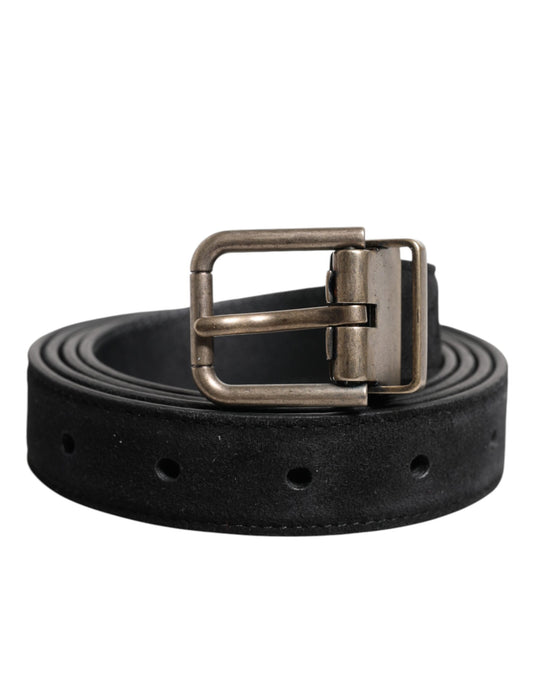 Dolce & Gabbana Black Calf Leather Classic Metal Buckle Belt - YSONA