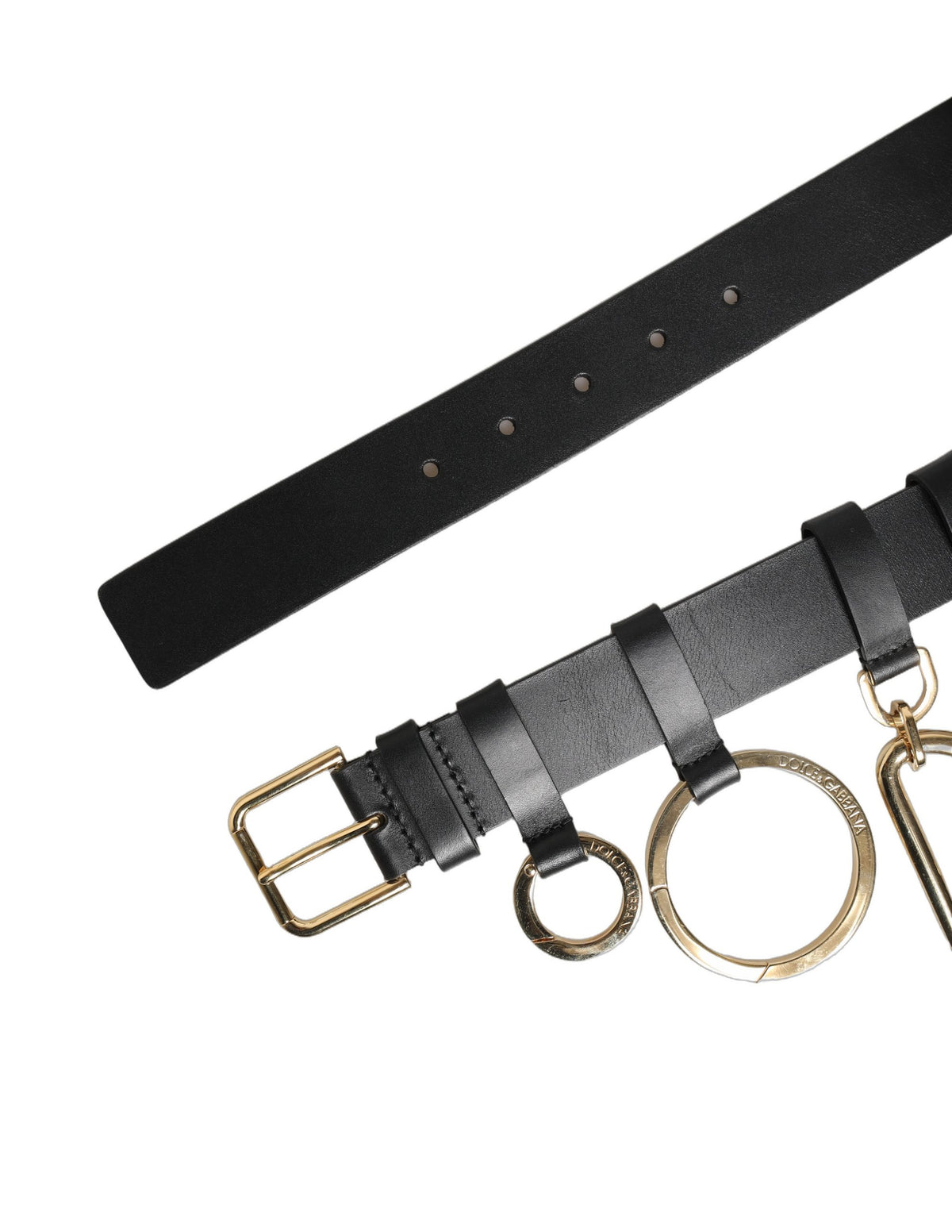 Dolce & Gabbana Black Calf Leather Gold Metal Buckle Men Belt - YSONA