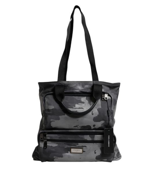 Dolce & Gabbana Black Camouflage Shoulder Strap Logo Plaque Bag - YSONA