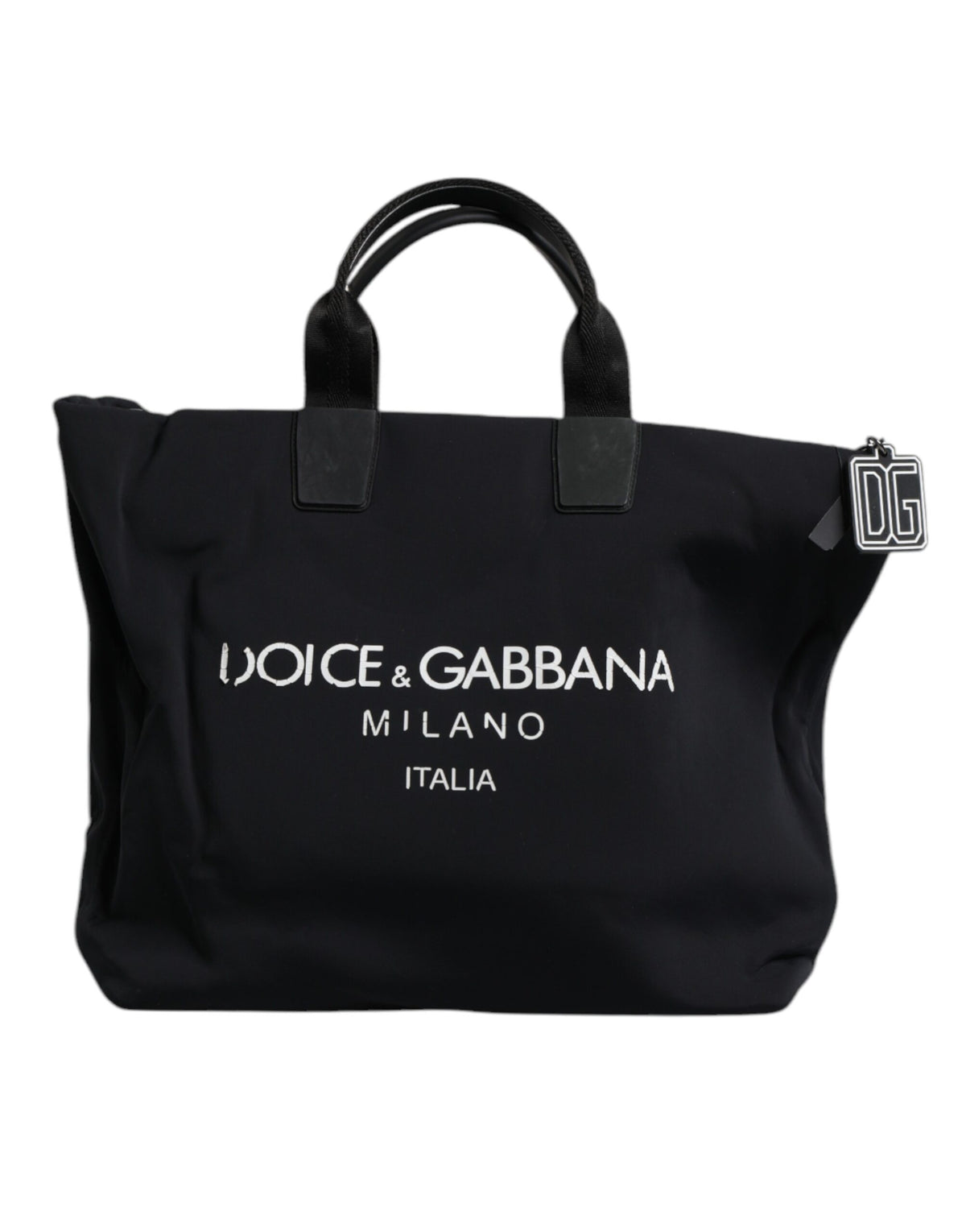 Dolce & Gabbana Black Canvas DG Logo Women Shopping Hand Tote Bag - view 2