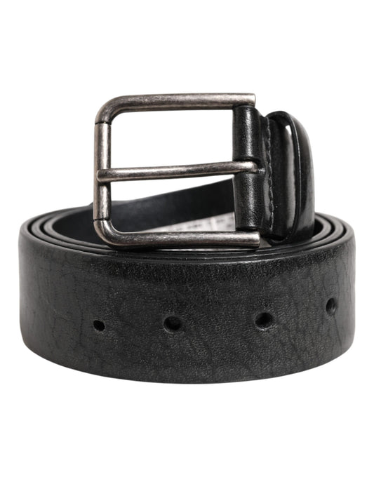 Dolce & Gabbana Black Classic Leather Metal Buckle Belt - YSONA