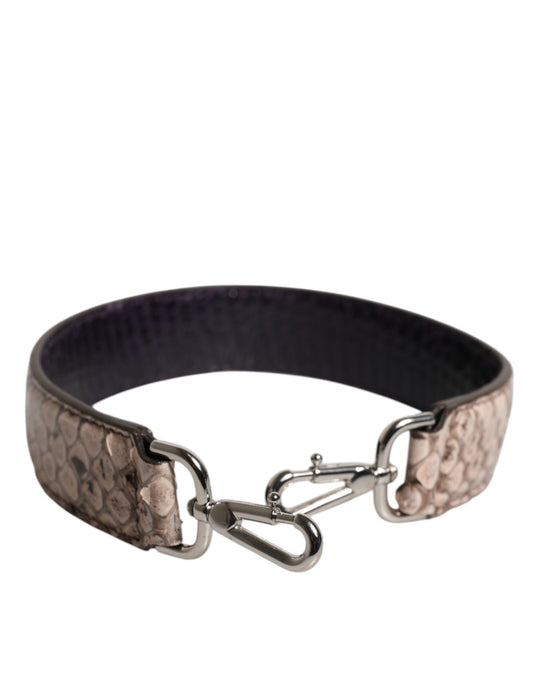 Dolce & Gabbana Black Cream Exotic Leather Bag Shoulder Strap - YSONA