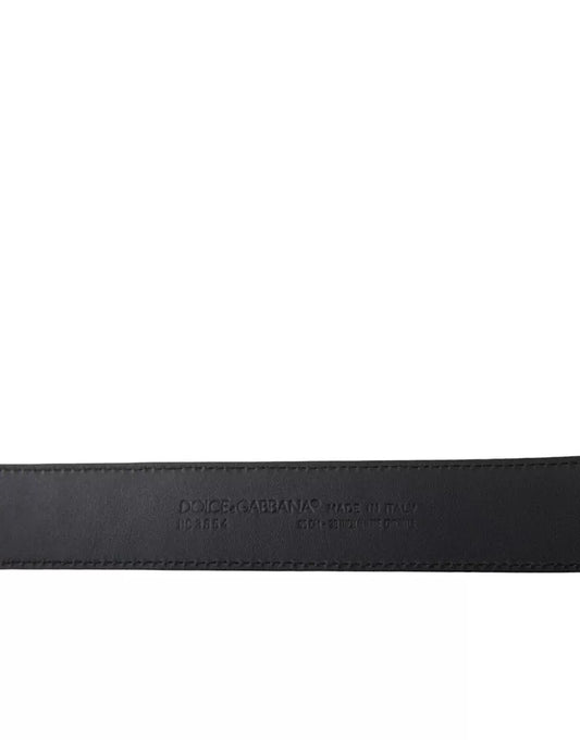 Dolce & Gabbana Black Exotic Leather Gold Metal Buckle Belt - YSONA