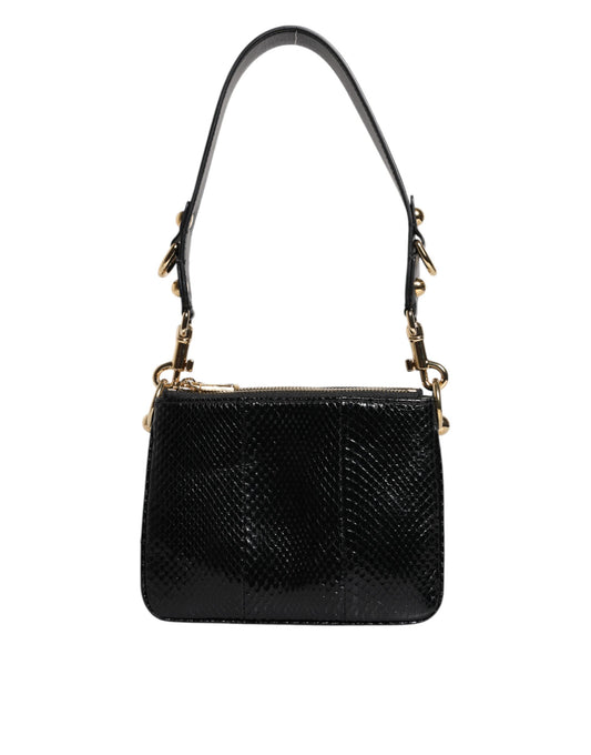 Dolce & Gabbana Black Exotic Leather Shoulder Sling Clutch Bag - YSONA