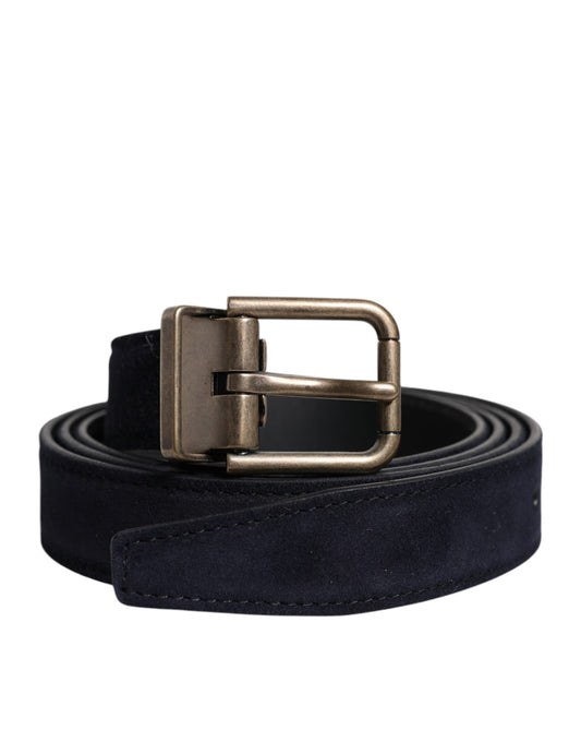 Dolce & Gabbana Black Goat Leather Metal Buckle Classic Belt - YSONA