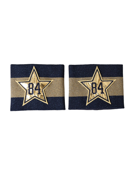 Dolce & Gabbana Black Gold Logo Star 84 Viscose Wristband - YSONA