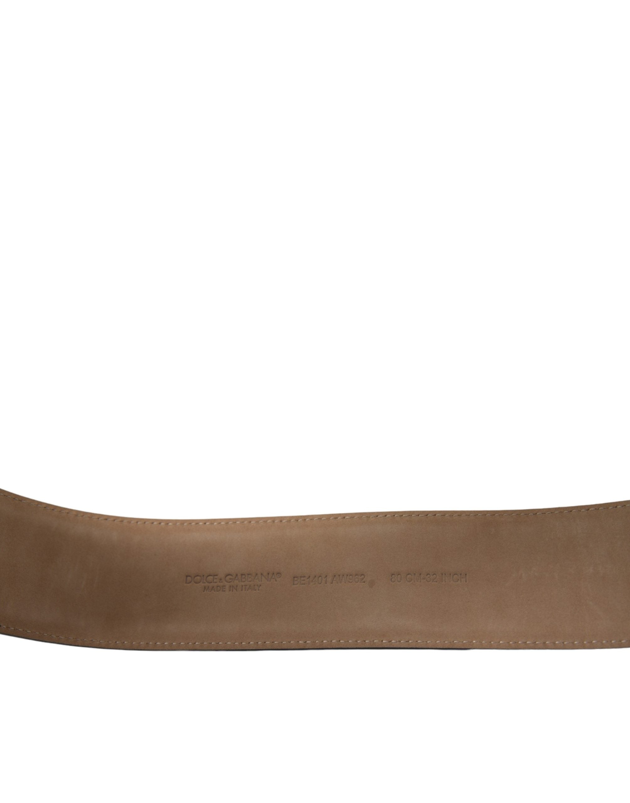 Dolce & Gabbana Black Leather Classic Metal Oval Buckle Belt - view 5