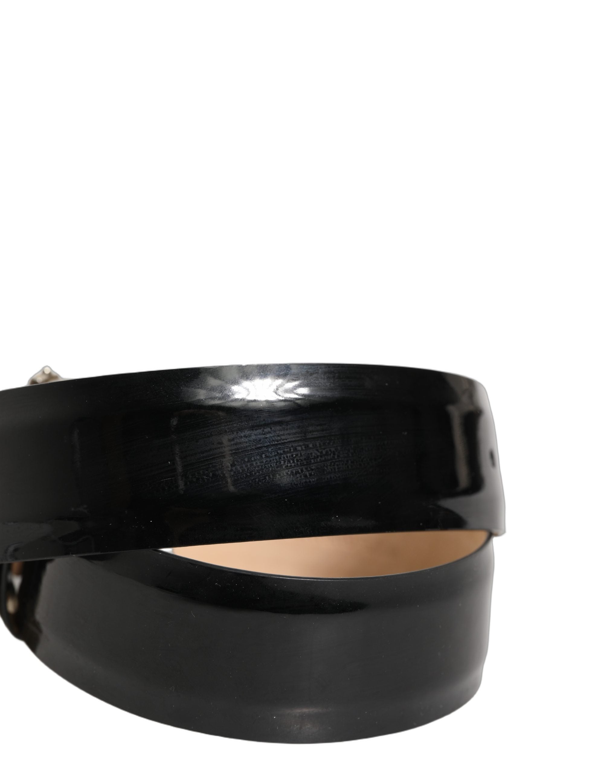 Dolce & Gabbana Black Leather Crystal Metal Buckle Belt - view 2