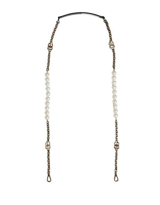 Dolce & Gabbana Black Leather Gold Chain Bag Accessory Shoulder Strap
