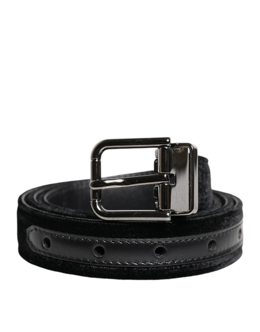 Dolce & Gabbana Black Leather Metal Buckle Classic Belt - YSONA