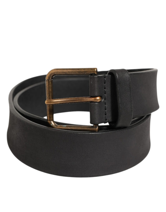 Dolce & Gabbana Black Leather Metal Buckle Classic Men Belt - YSONA