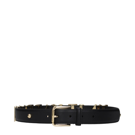 Dolce & Gabbana Black Leather Regular Belt - YSONA