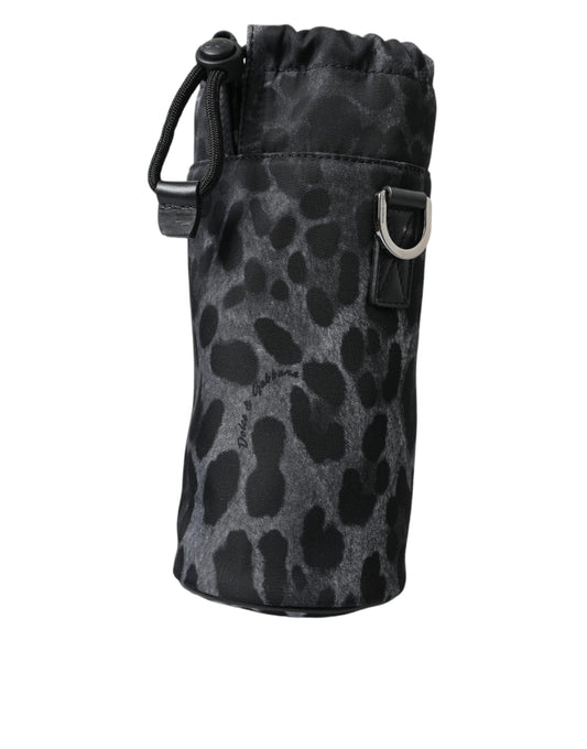 Dolce & Gabbana Black Leopard Round Slim Tote Bottle Cage Bag - YSONA