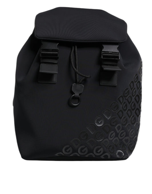 Dolce & Gabbana Black Neoprene Nylon DG Logo School Backpack Bag - YSONA