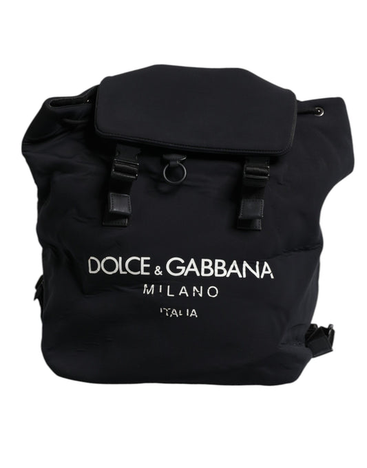 Dolce & Gabbana Black Neoprene Nylon DG Logo School Backpack Bag - YSONA