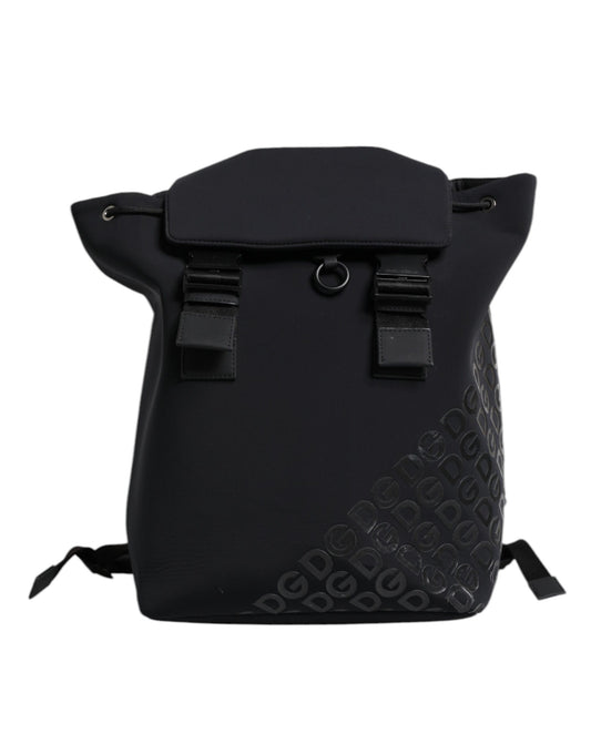 Dolce & Gabbana Black Neoprene Nylon DG Logo School Backpack Bag - YSONA