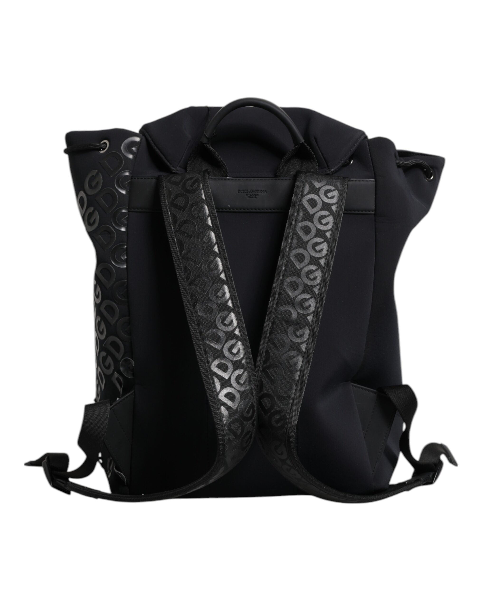 Dolce & Gabbana Black Neoprene Nylon DG Logo School Backpack Bag - view 4