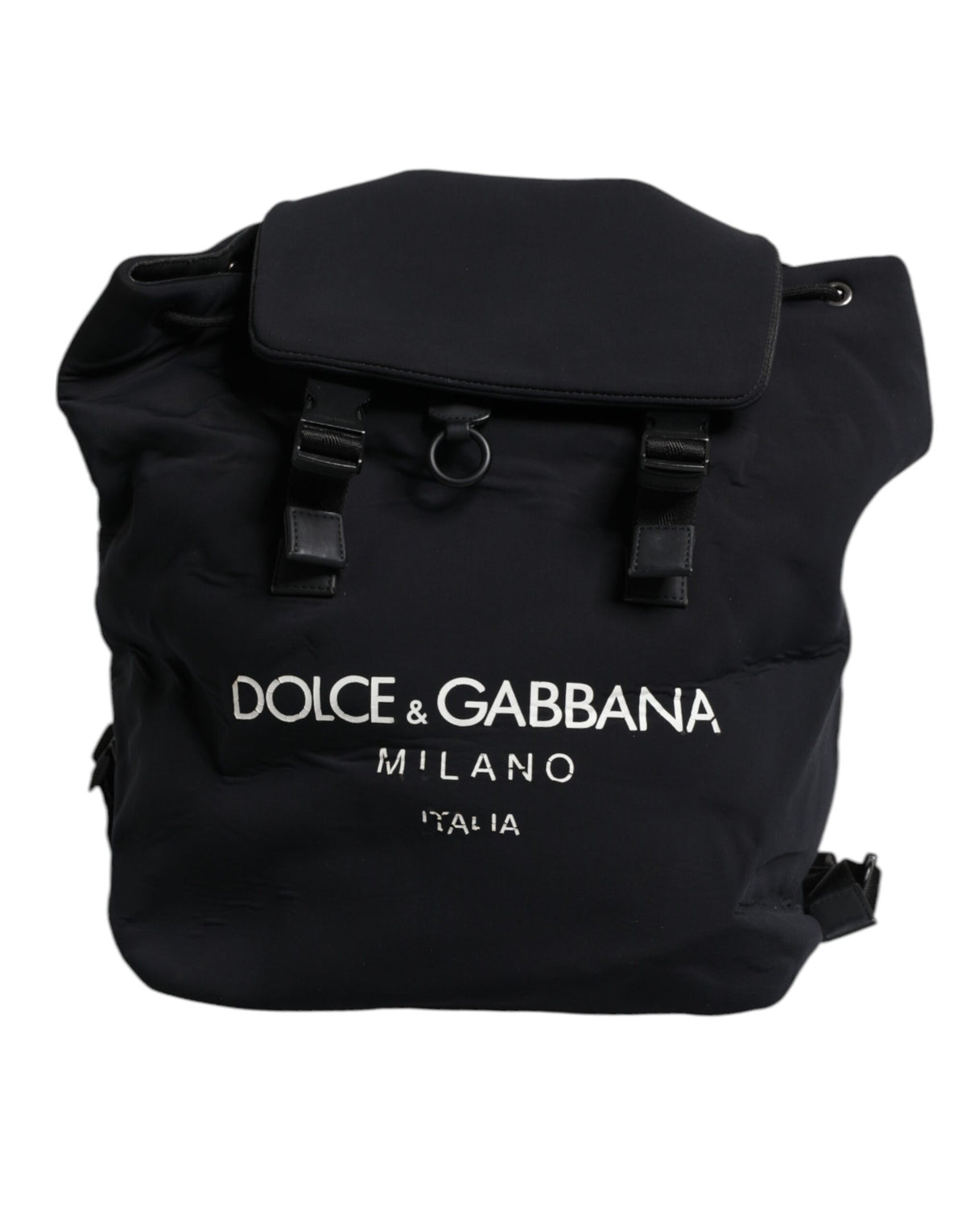 Dolce & Gabbana Black Neoprene Nylon DG Logo School Backpack Bag - view 2