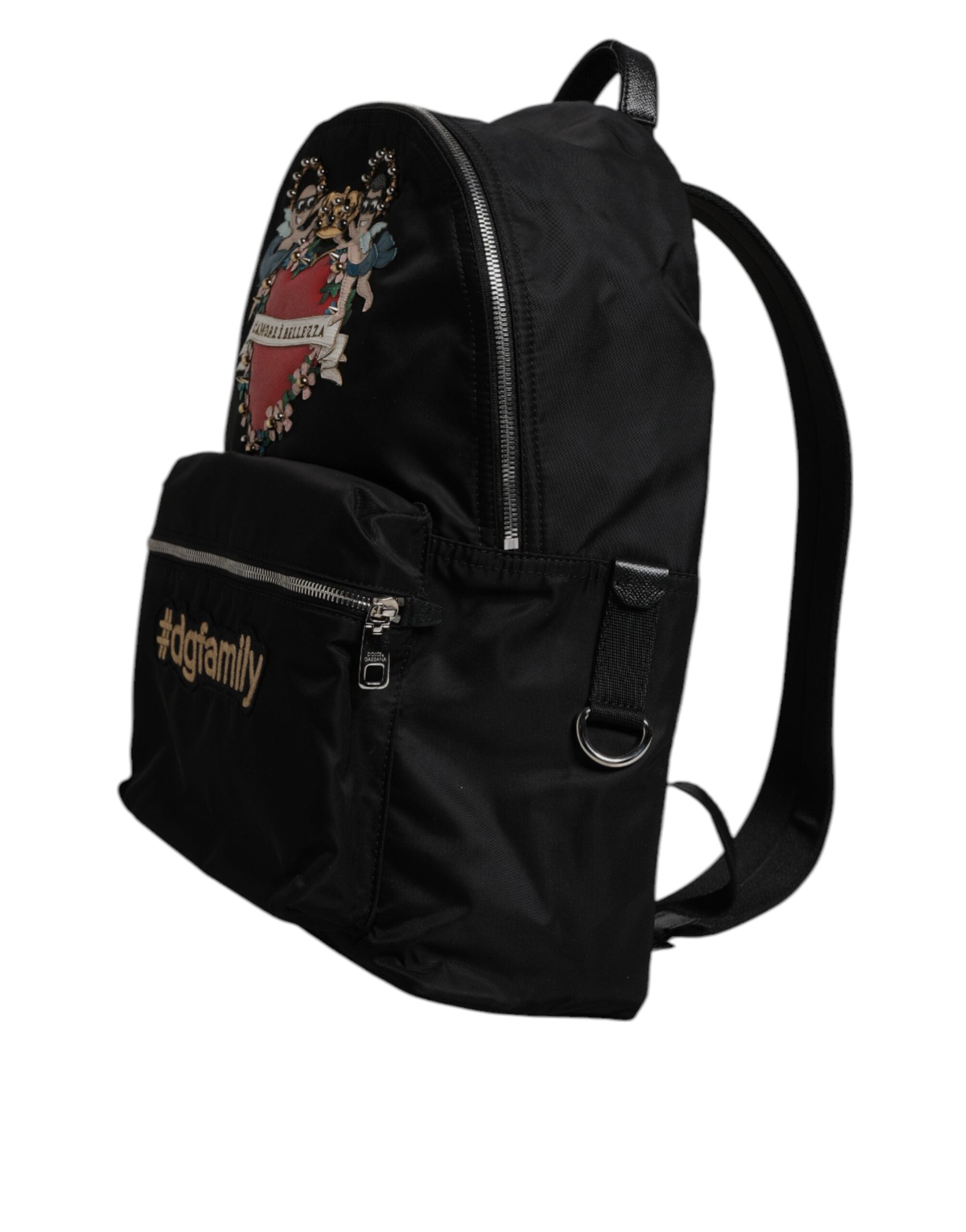 Dolce & Gabbana Black Nylon #DGFAMILY Embellished Backpack VULCANO Bag - view 5