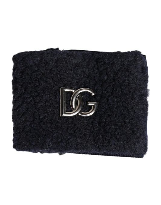 Dolce & Gabbana Black Polyester Logo Plaque Men One Size Wristband - YSONA