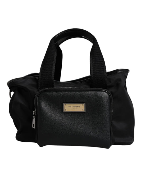 Dolce & Gabbana Black Shoulder Strap Pet Carry Logo Plaque Bag - YSONA