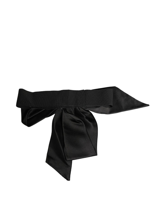 Dolce & Gabbana Black Silk Satin Sash Wide Waist Women Belt - YSONA