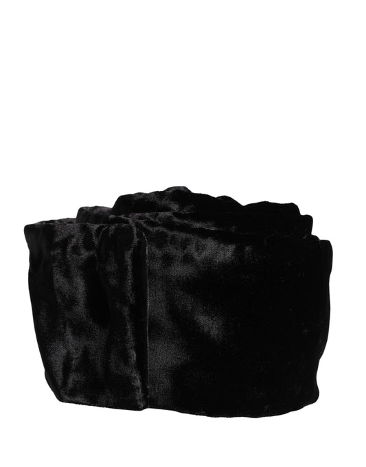 Dolce & Gabbana Black Viscose Satin Waist Women Cintura Belt - YSONA