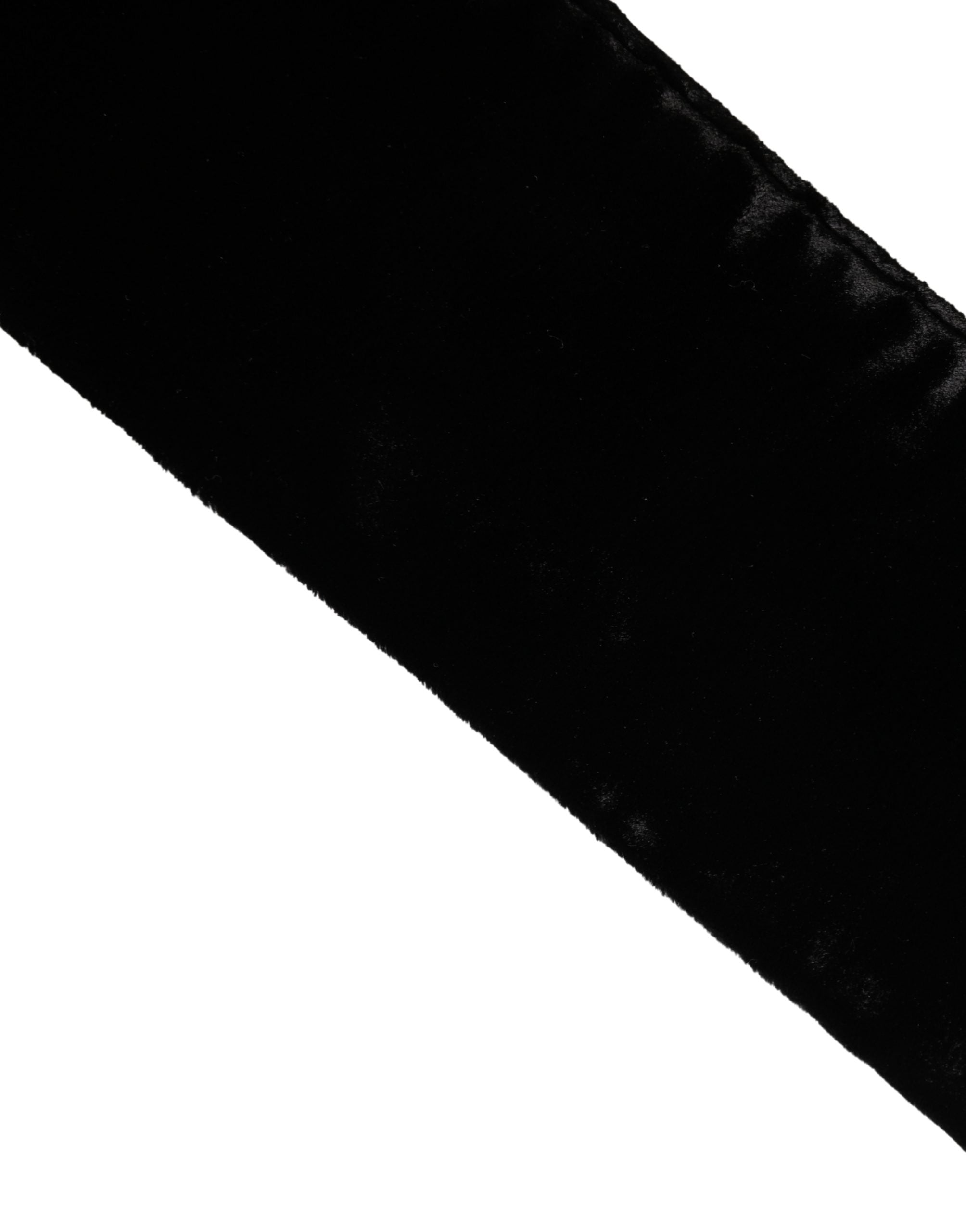 Dolce & Gabbana Black Viscose Satin Waist Women Cintura Belt - view 3