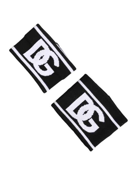 Dolce & Gabbana Black White DG Logo Cotton 1 Pair One Wristband - YSONA