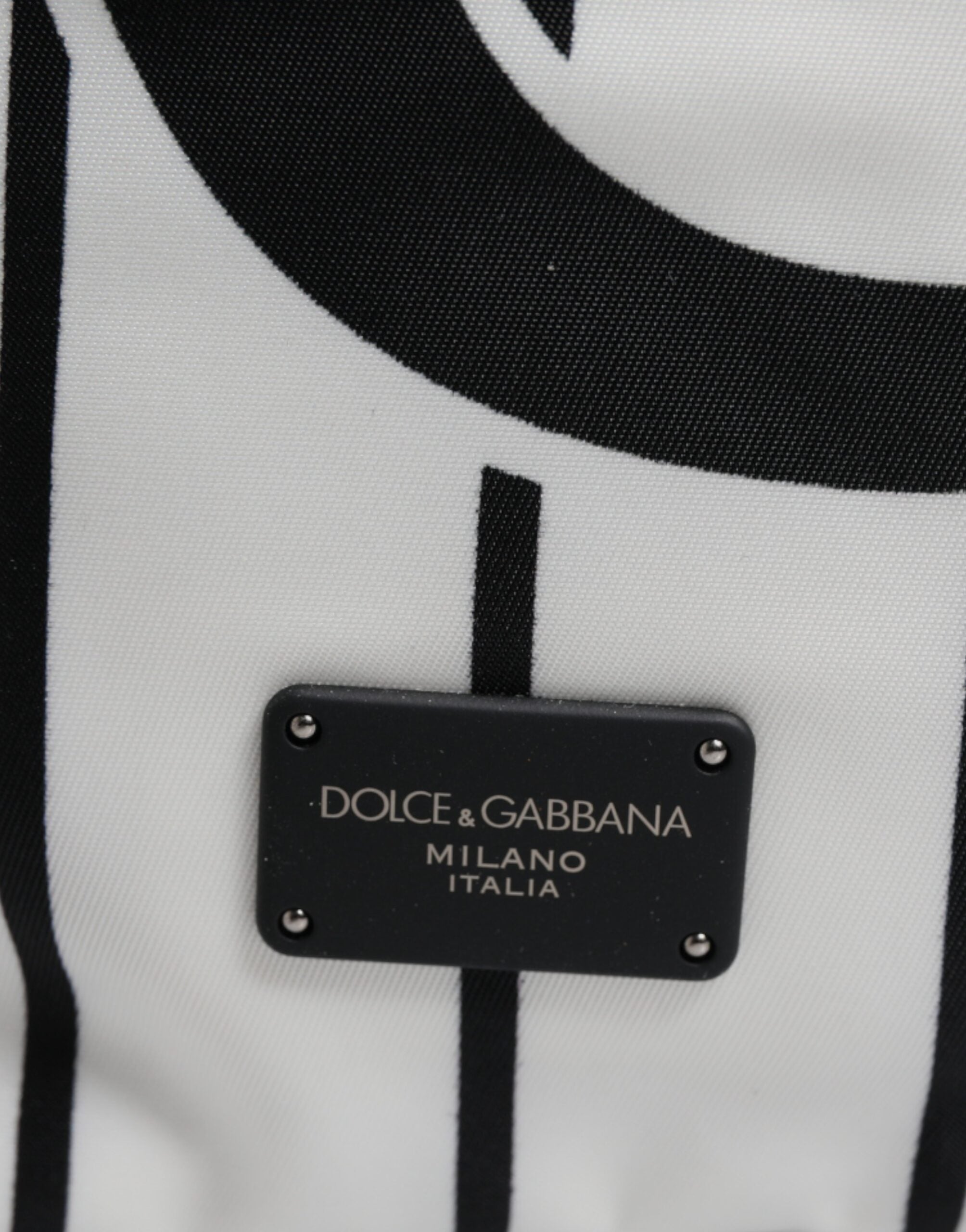 Dolce & Gabbana Black White Vulcano Royal King Print Men Backpack Bag - view 3