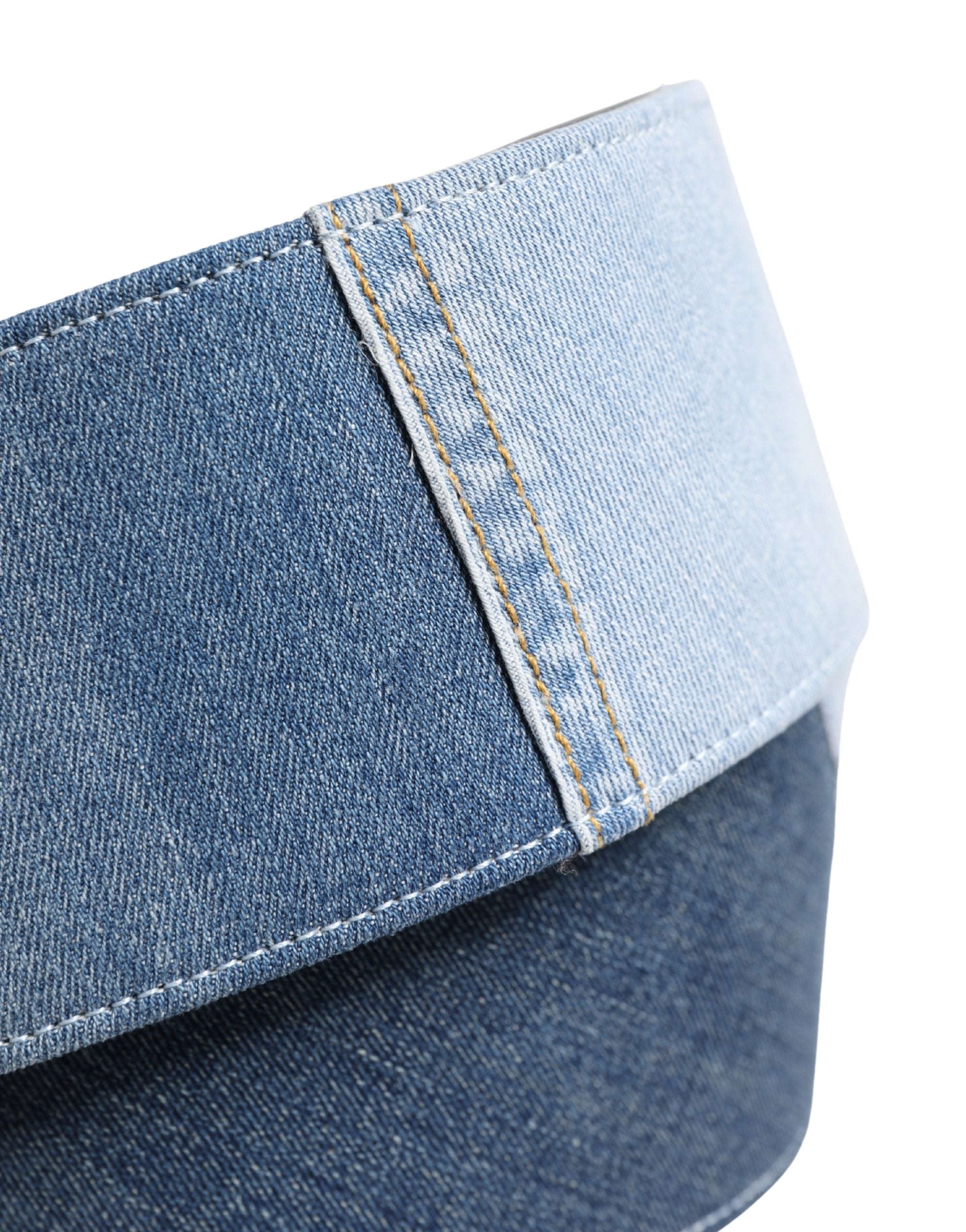 Dolce & Gabbana Blue Two Tone Denim Gold Metal Buckle Belt - view 4