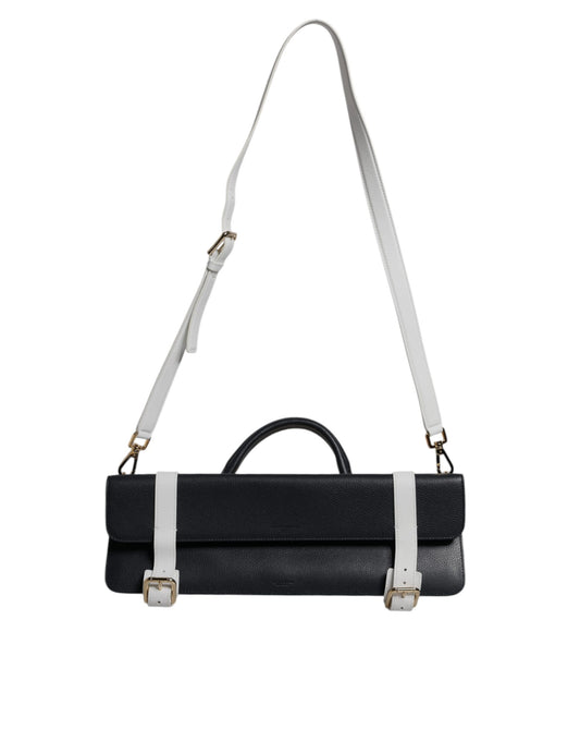Dolce & Gabbana Blue White Calfskin Leather Crossbody Shoulder Bag - YSONA