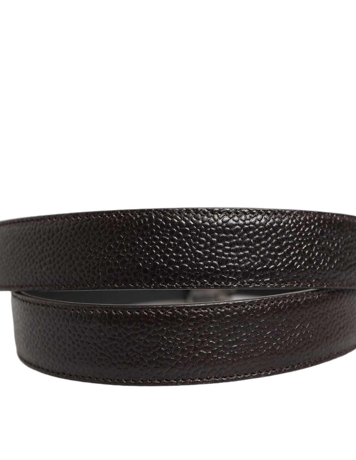 Dolce & Gabbana Brown Calf Leather Vintage Style Silver Buckle Belt - view 2