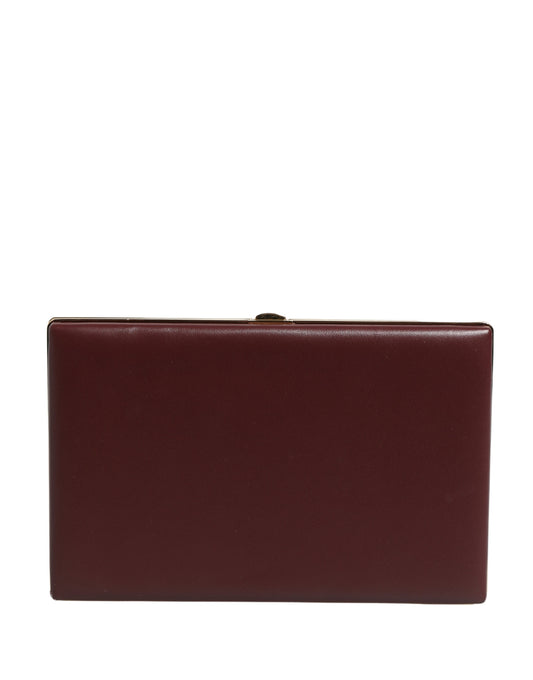 Dolce & Gabbana Brown Calfskin Leather Clutch Evening Women Purse Bag - YSONA