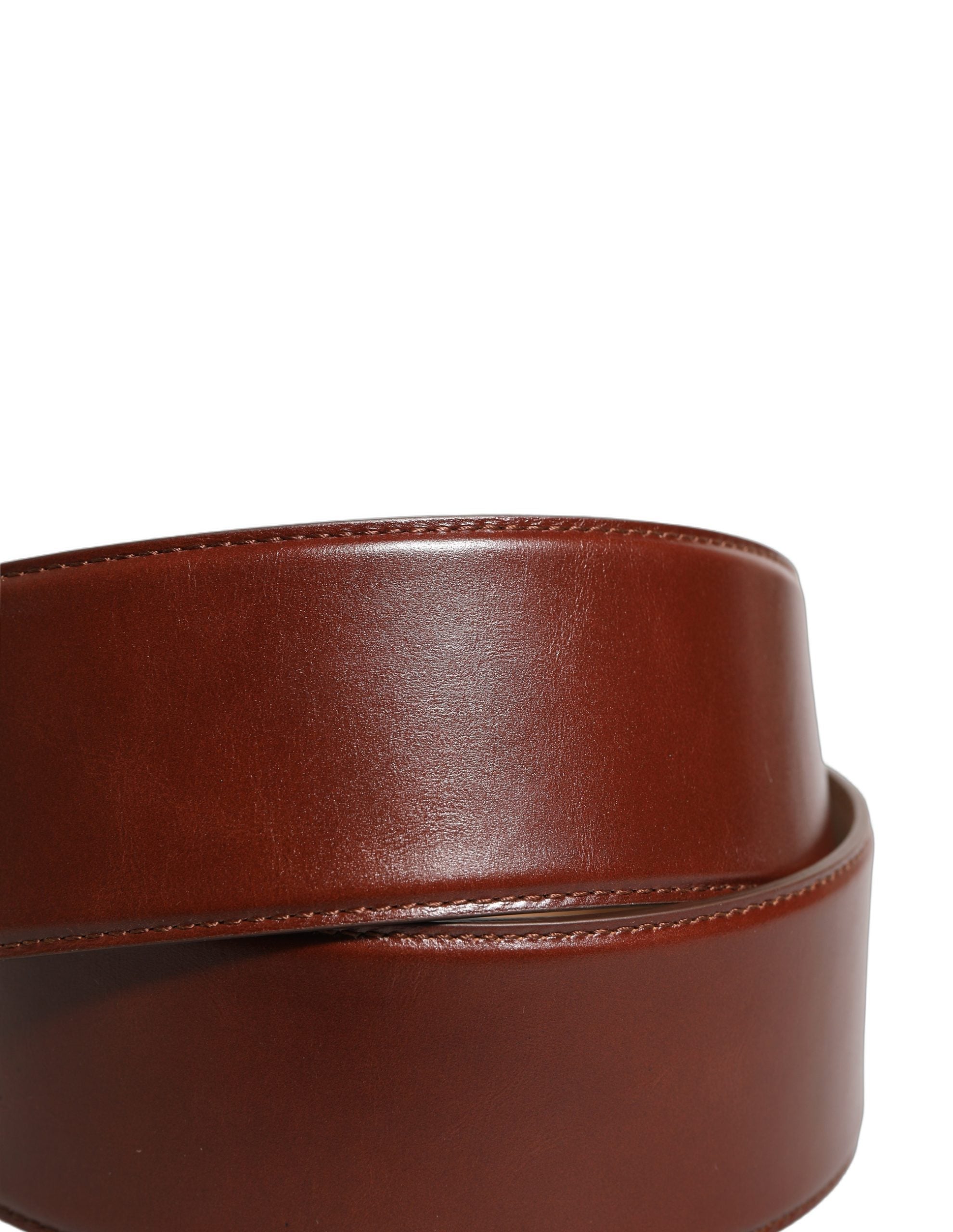 Dolce & Gabbana Brown Calfskin Leather Gold Metal Buckle Belt - view 5