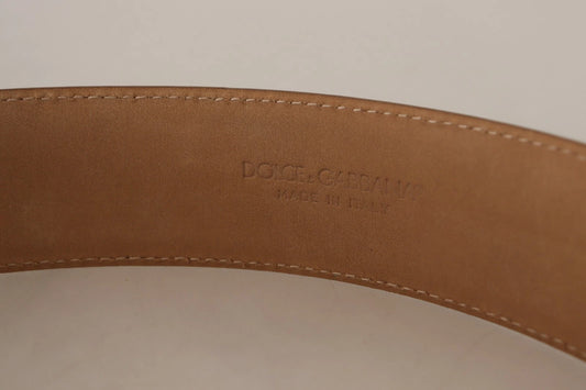 Dolce & Gabbana Brown Leather Gold Metal Oval Buckle Belt - YSONA