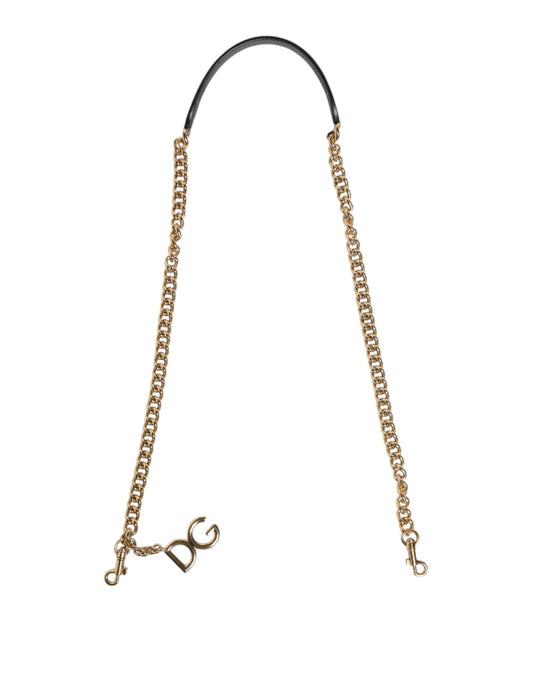 Dolce & Gabbana Brown Leopard Gold Brass Chain Accessory Shoulder Strap - YSONA