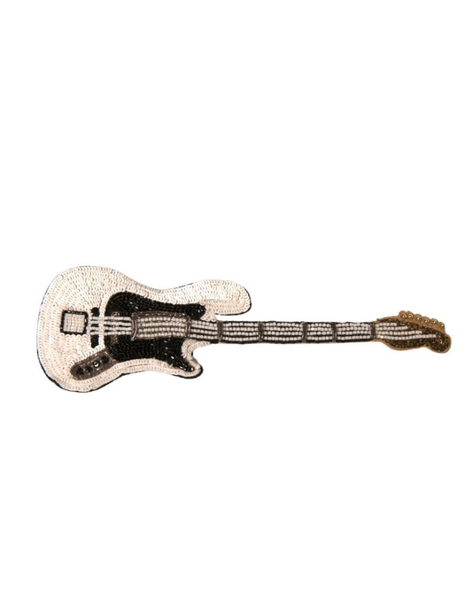 Dolce & Gabbana Gold Brass Beaded Guitar Pin Brooch - YSONA