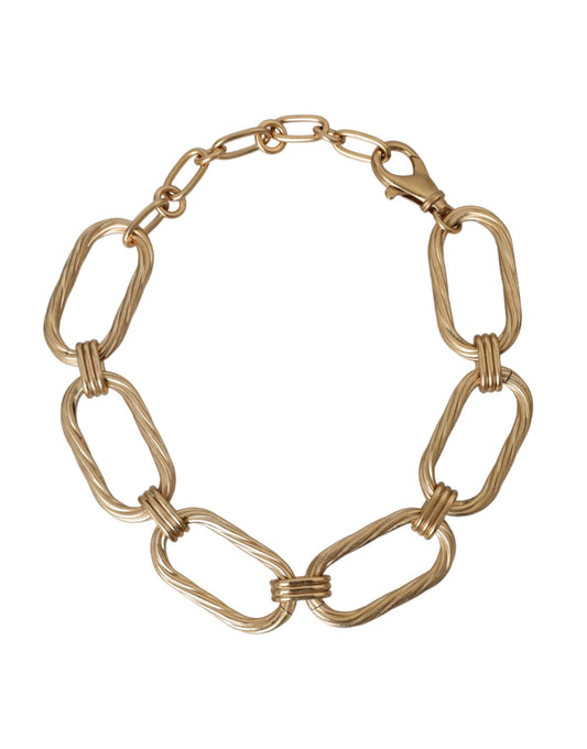 Dolce & Gabbana Gold Tone Brass Large Link Chain Jewelry Necklace - YSONA