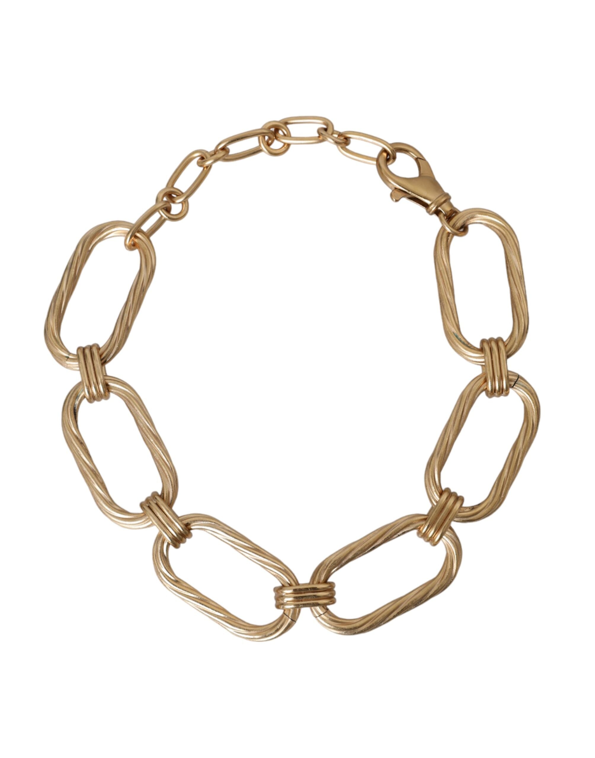 Dolce & Gabbana Gold Tone Brass Large Link Chain Jewelry Necklace - view 2