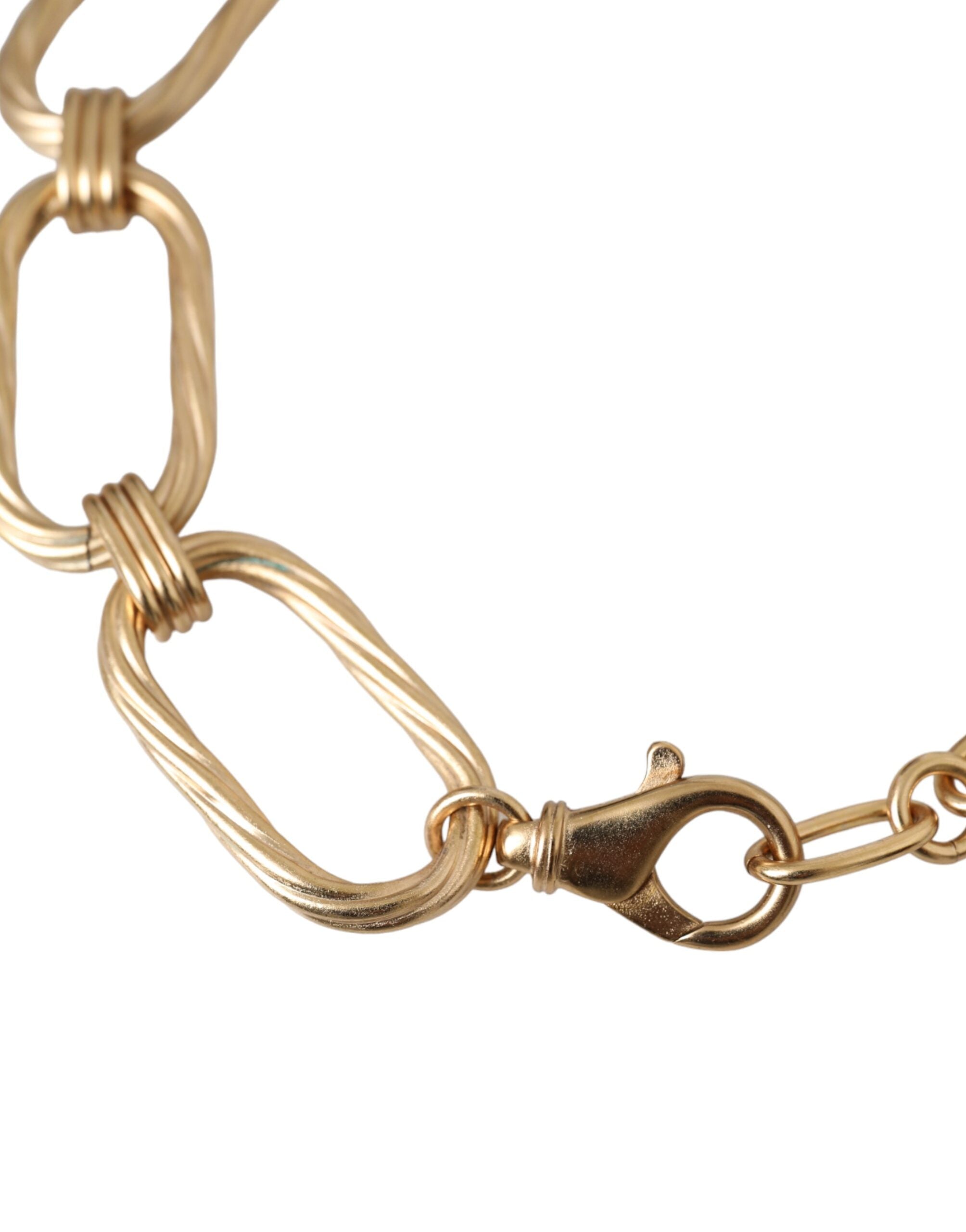 Dolce & Gabbana Gold Tone Brass Large Link Chain Jewelry Necklace - view 3