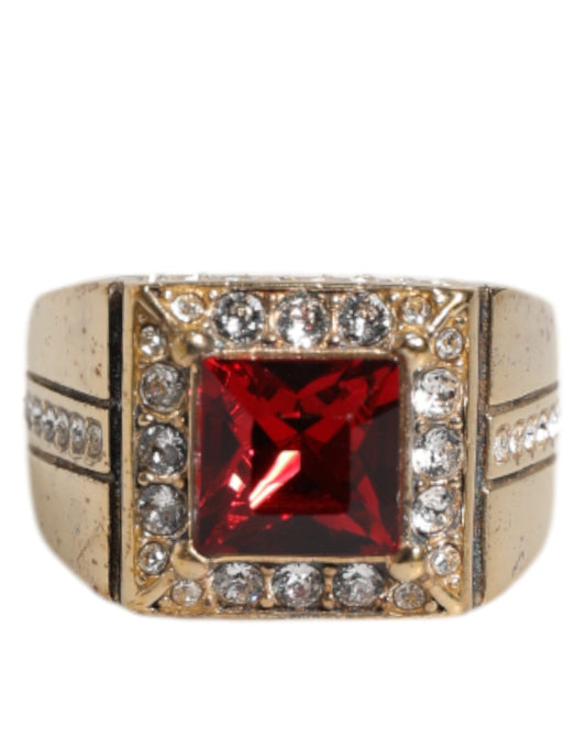 Dolce & Gabbana Gold Tone Sterling Silver 925 Crystals Ring - YSONA