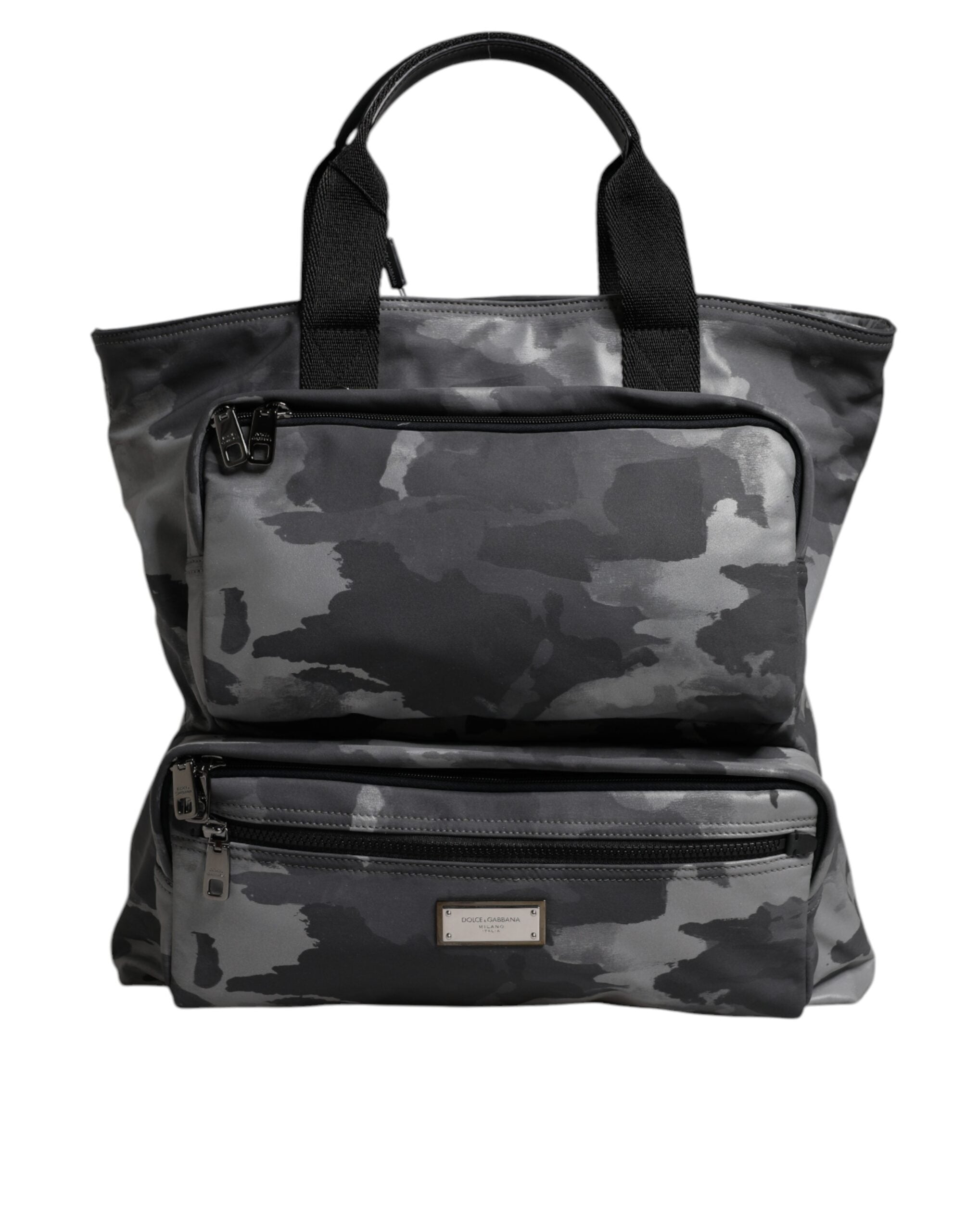 Dolce & Gabbana Gray Camo Cotton Multiple Compartments Tote Bag - view 2