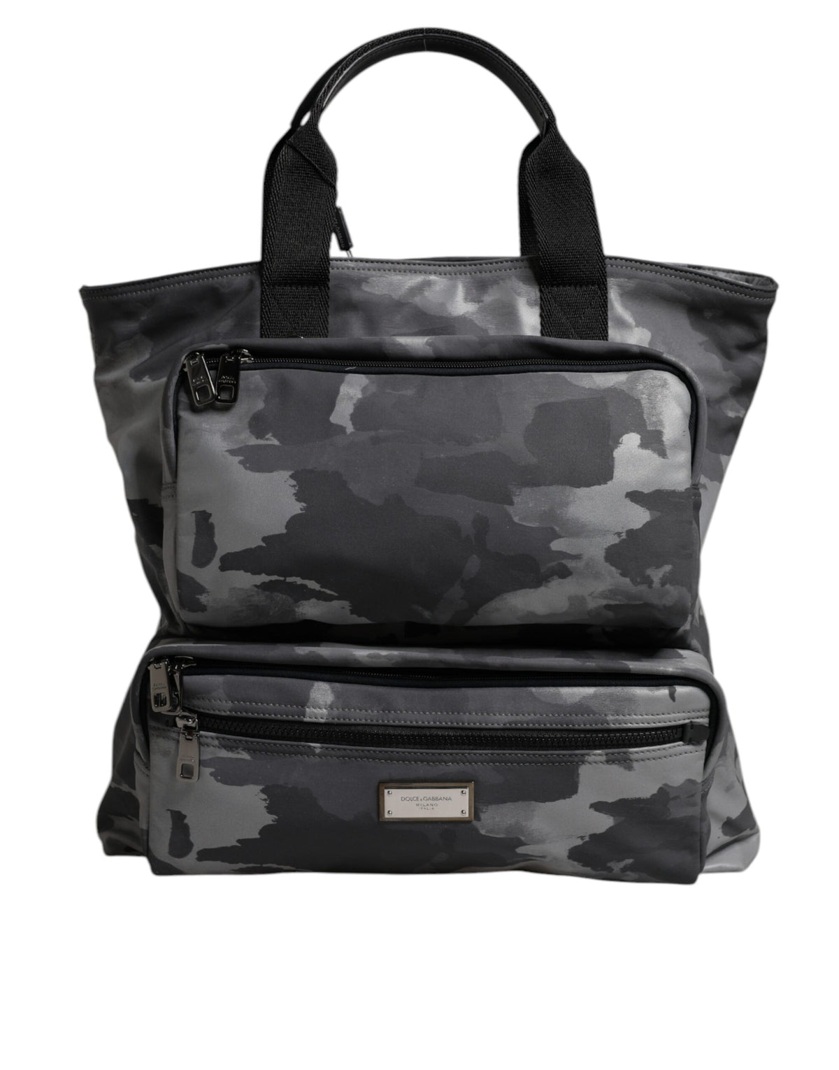 Dolce & Gabbana Gray Camo Cotton Multiple Compartments Tote Bag - view 3