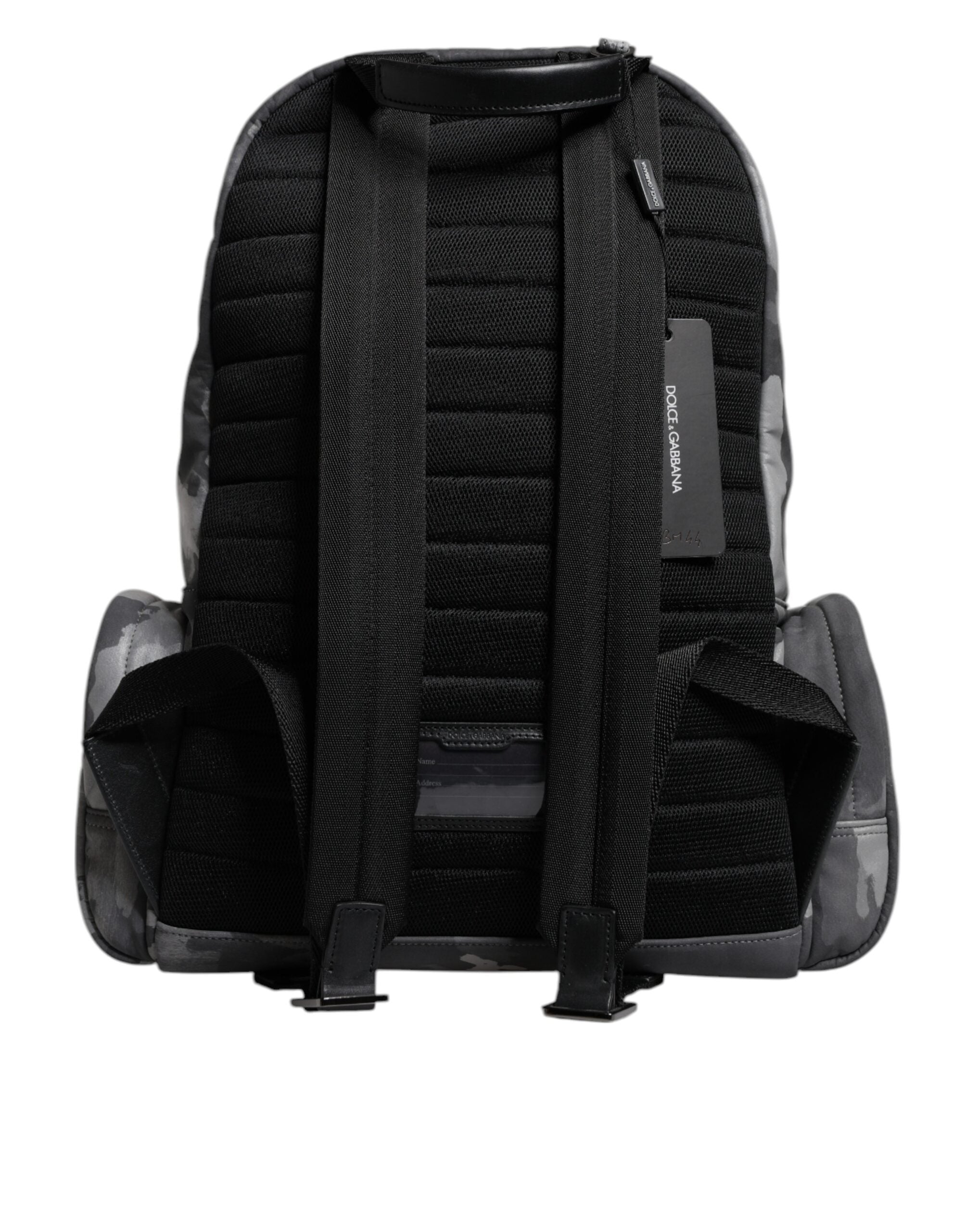Dolce & Gabbana Gray Cotton Camouflage Logo Plaque Backpack Bag - view 5