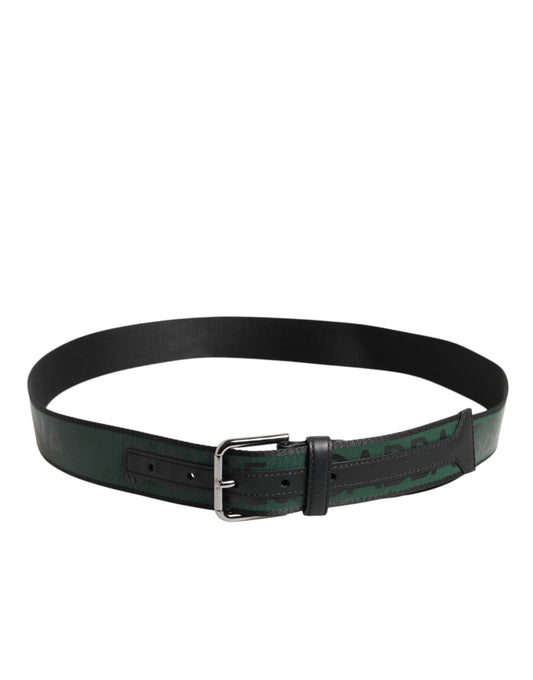 Dolce & Gabbana Green Black Polyester DG Logo Buckle Belt - YSONA