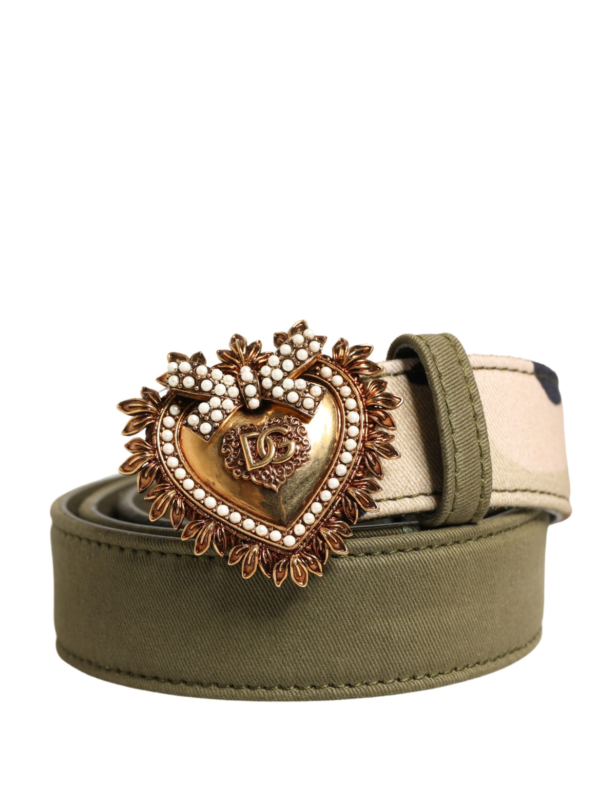 Dolce & Gabbana Green Camouflage Devotion Metal Buckle Belt - view 2
