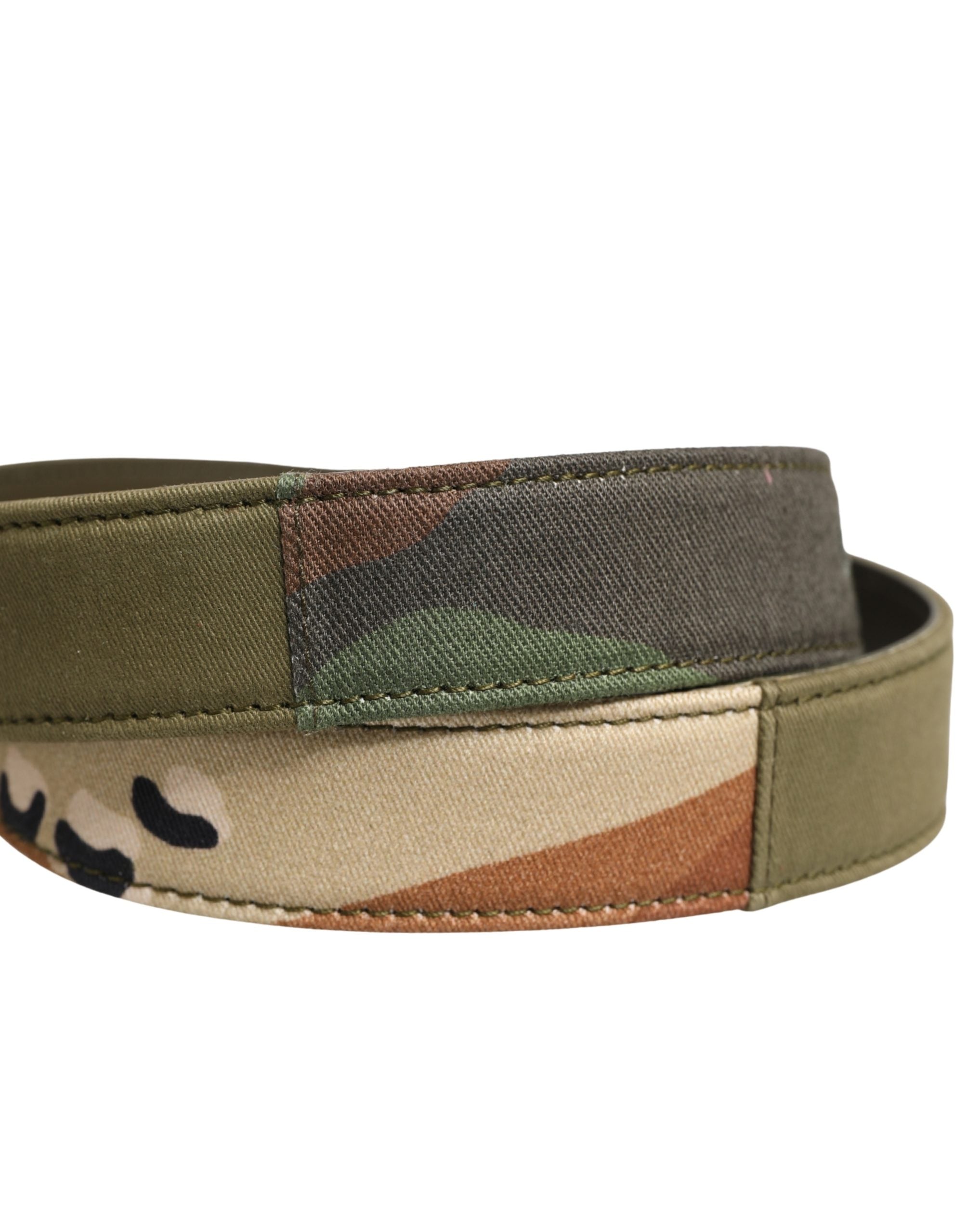 Dolce & Gabbana Green Camouflage Devotion Metal Buckle Belt - view 5